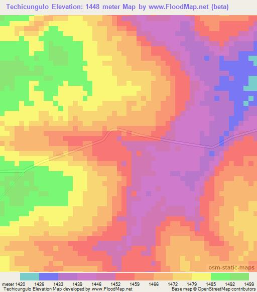 Techicungulo,Angola Elevation Map