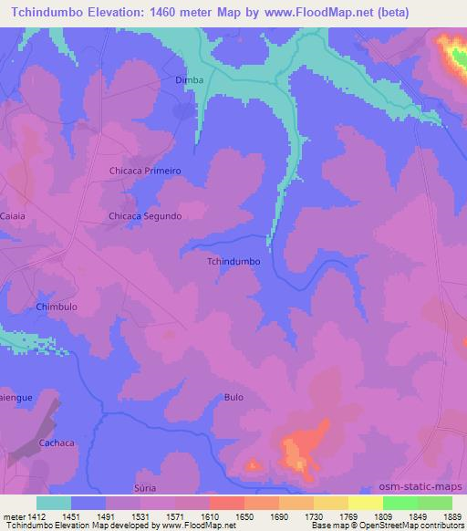Tchindumbo,Angola Elevation Map