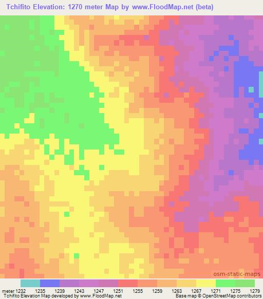 Tchifito,Angola Elevation Map