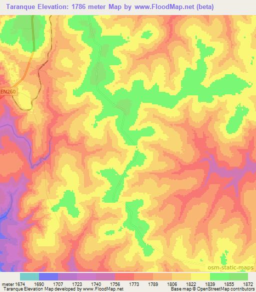 Taranque,Angola Elevation Map