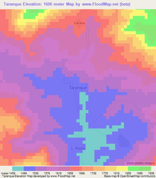 Taranque,Angola Elevation Map
