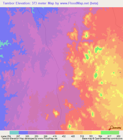 Tambor,Angola Elevation Map