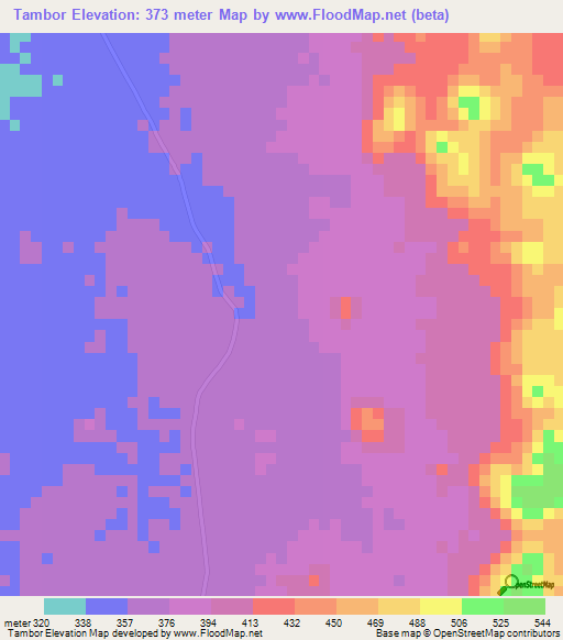 Tambor,Angola Elevation Map