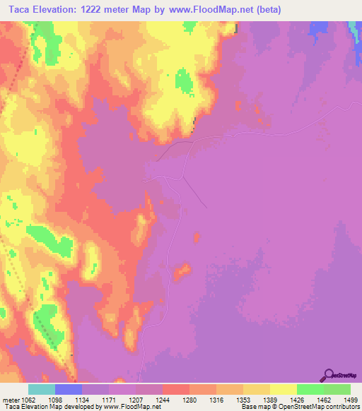 Taca,Angola Elevation Map