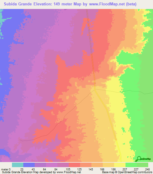 Subida Grande,Angola Elevation Map