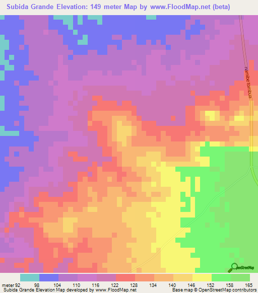 Subida Grande,Angola Elevation Map