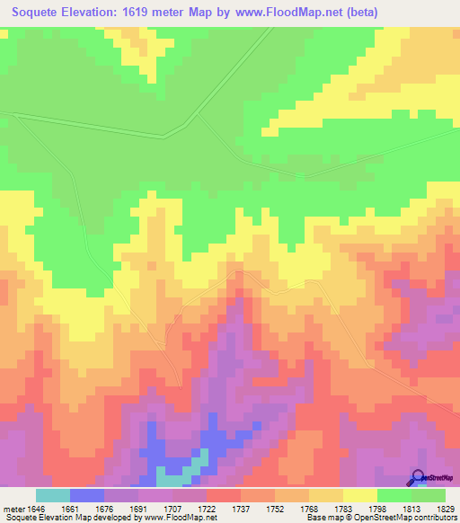 Soquete,Angola Elevation Map