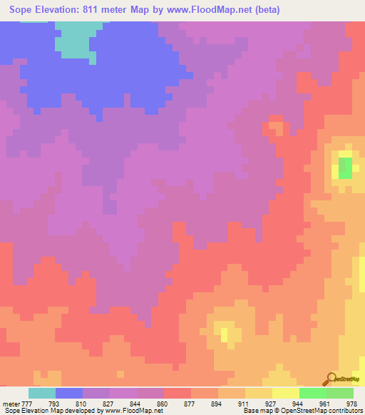 Sope,Angola Elevation Map