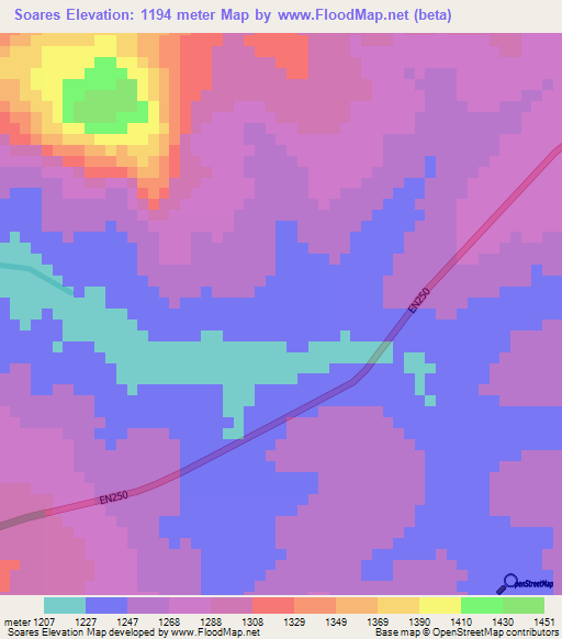 Soares,Angola Elevation Map