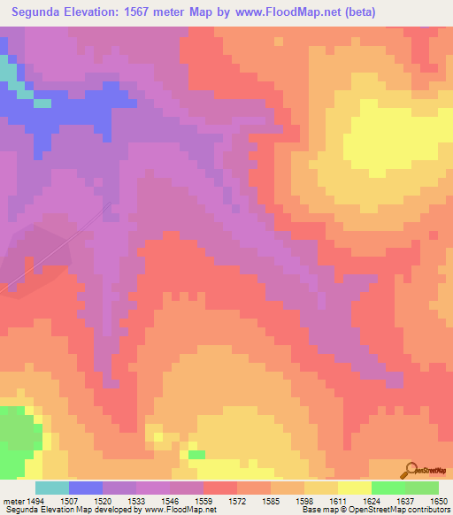 Segunda,Angola Elevation Map
