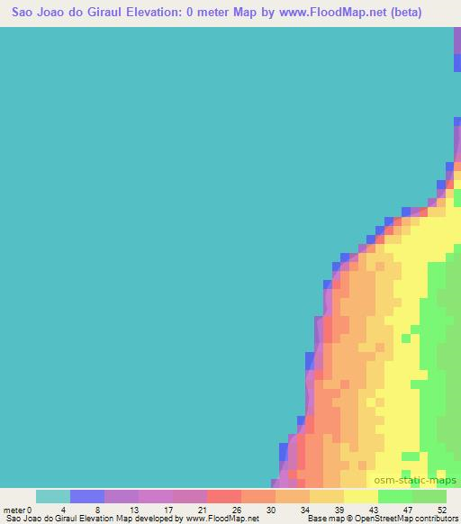 Sao Joao do Giraul,Angola Elevation Map
