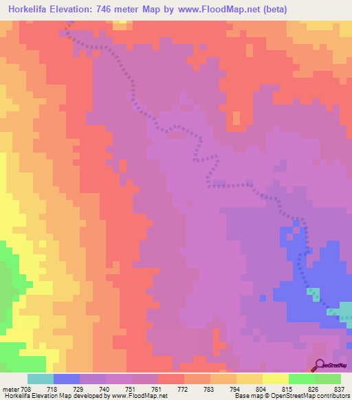 Horkelifa,Ethiopia Elevation Map