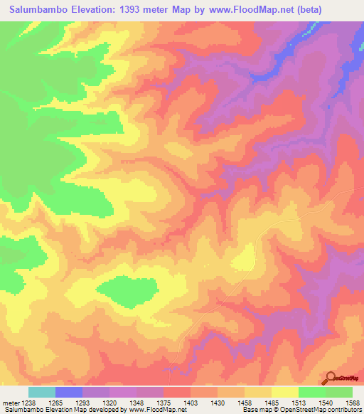 Salumbambo,Angola Elevation Map