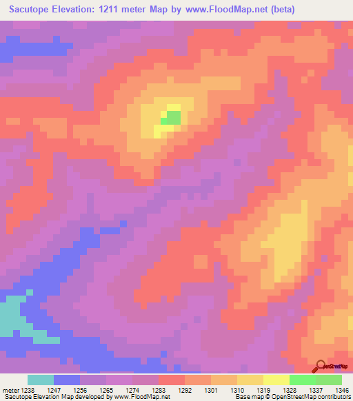 Sacutope,Angola Elevation Map