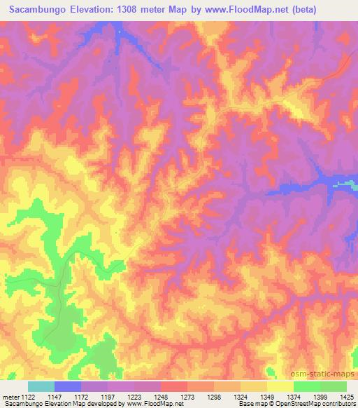 Sacambungo,Angola Elevation Map