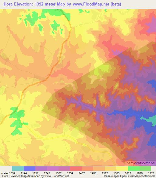 Hora,Ethiopia Elevation Map