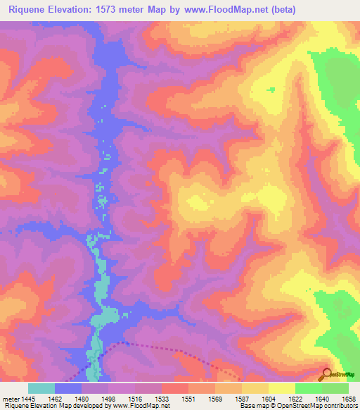 Riquene,Angola Elevation Map