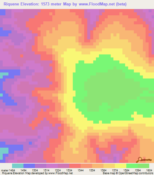 Riquene,Angola Elevation Map