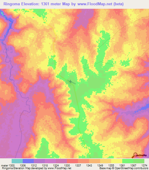 Ringoma,Angola Elevation Map