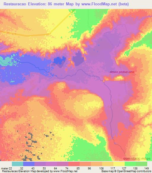 Restauracao,Angola Elevation Map