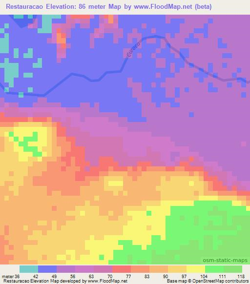 Restauracao,Angola Elevation Map