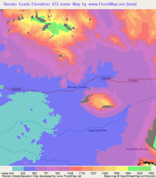 Renato Grade,Angola Elevation Map