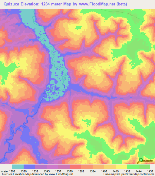 Quizuca,Angola Elevation Map