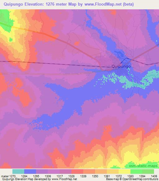 Quipungo,Angola Elevation Map