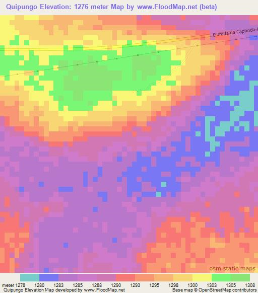 Quipungo,Angola Elevation Map