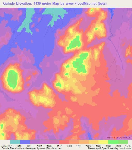 Quinde,Angola Elevation Map