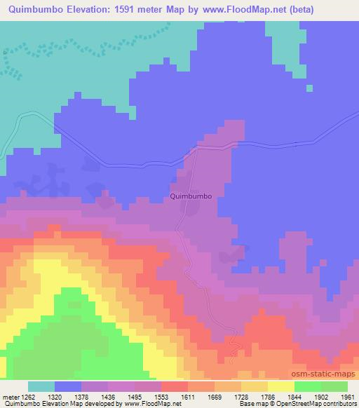 Quimbumbo,Angola Elevation Map