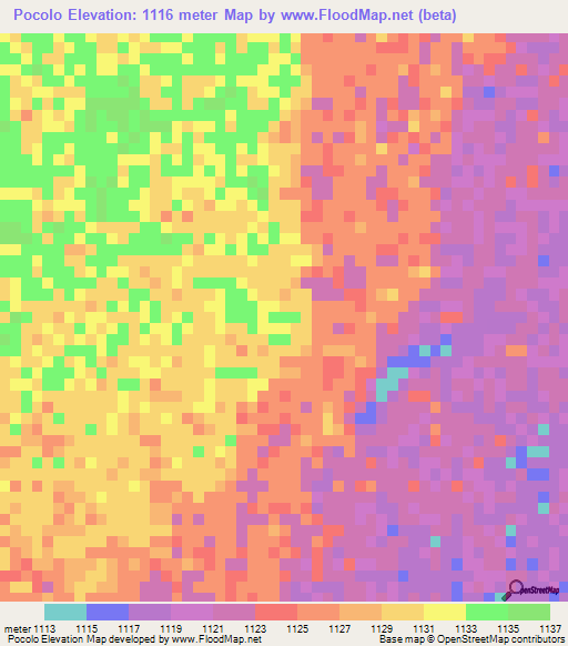 Pocolo,Angola Elevation Map