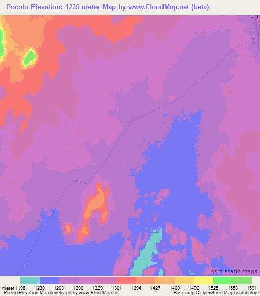 Pocolo,Angola Elevation Map