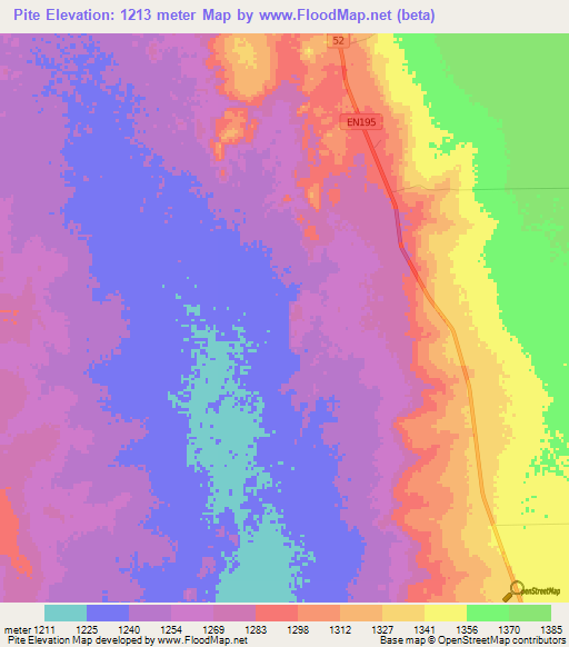 Pite,Angola Elevation Map