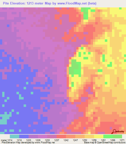 Pite,Angola Elevation Map