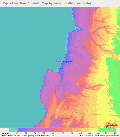 Pipas,Angola Elevation Map