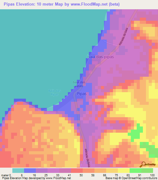 Pipas,Angola Elevation Map