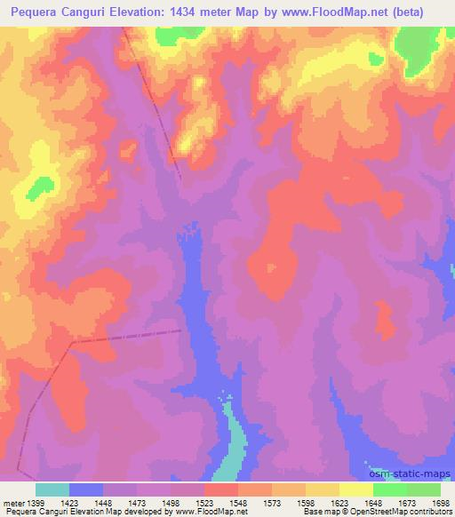 Pequera Canguri,Angola Elevation Map