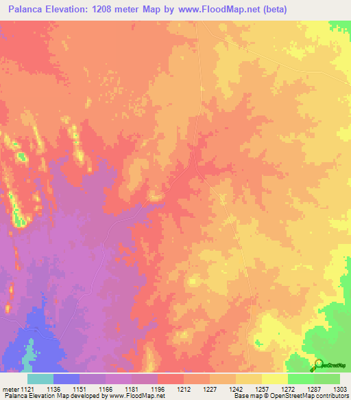 Palanca,Angola Elevation Map