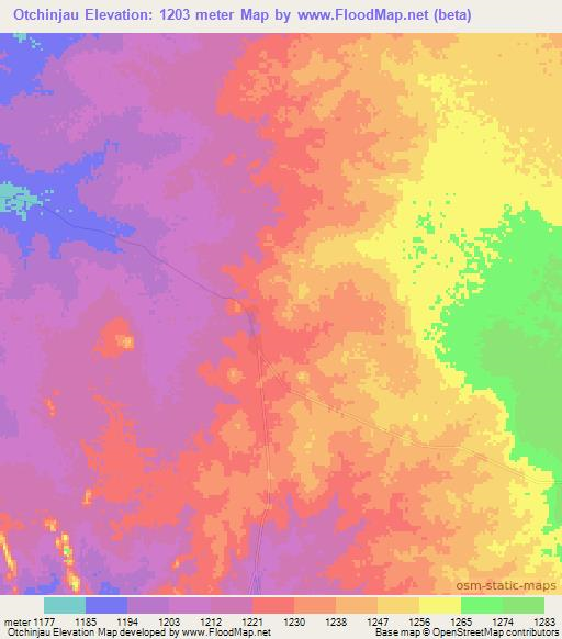 Otchinjau,Angola Elevation Map
