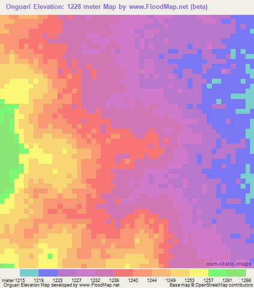 Onguari,Angola Elevation Map