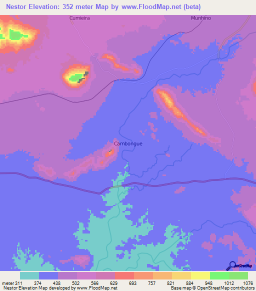 Nestor,Angola Elevation Map