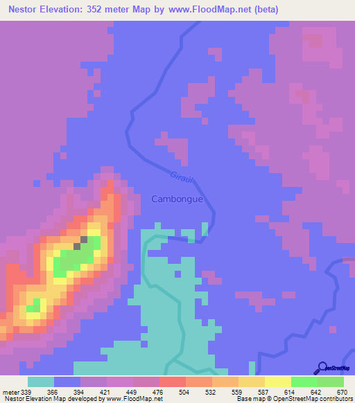 Nestor,Angola Elevation Map