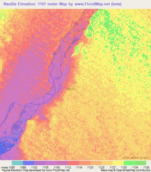 Naulila,Angola Elevation Map