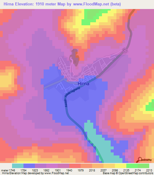 Hirna,Ethiopia Elevation Map