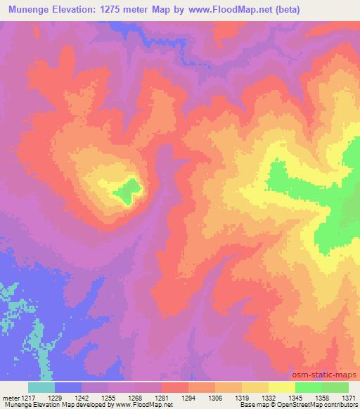 Munenge,Angola Elevation Map