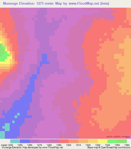 Munenge,Angola Elevation Map