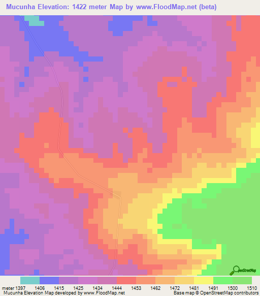 Mucunha,Angola Elevation Map