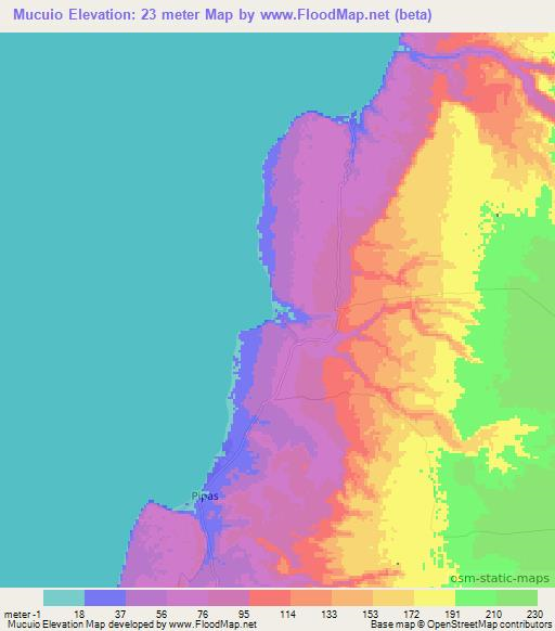Mucuio,Angola Elevation Map