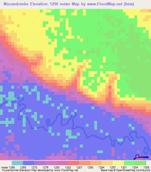 Mucandombe,Angola Elevation Map